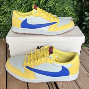 Jordan 1 low Travis Scott Canary Yellow (Taille 45)
